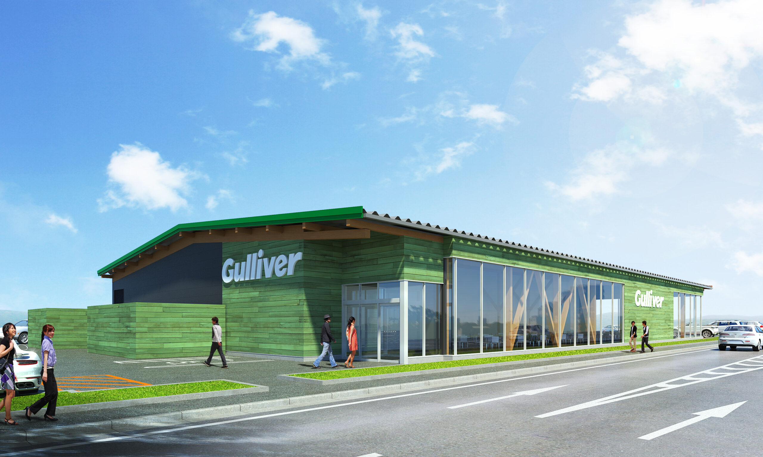 市内最大級で、最新設備を導入した自社自動車整備工場完備の新デザイン店舗「ガリバー小山店」、関東初上陸、9月4日グランドオープン。